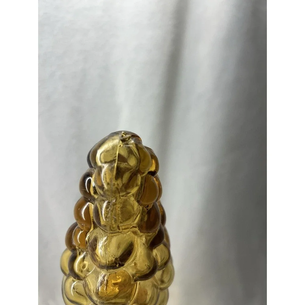 Vintage Italian Amber Glass Genie Bottle ~Bulging Bubble ~ Missing Plastic Seal